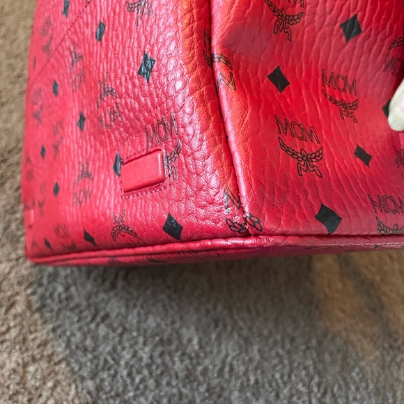 Authentic Red Mcm back pack with black MCM logo main image 9